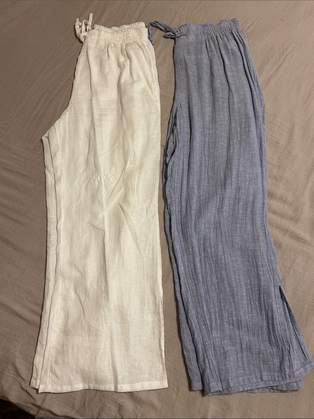 Cynthia Rowley linen blue/white pants-Sz M